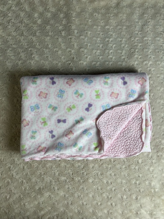 Carter's Other - Carter's Pink Butterfly Baby Blanket White Sherpa Blue Purple Circles Dots Green